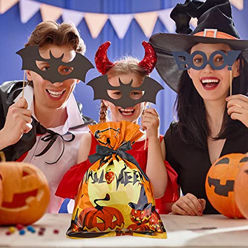 HOWAF Halloween Bolsas de Regalo, 12 pcs Gran tamaño Halloween Bolsas Plástico, Bolsa de Dulces, Bolsa cumpleaños Infantil, Bolsas para chuches para Niños Suministros Fiesta de Halloween