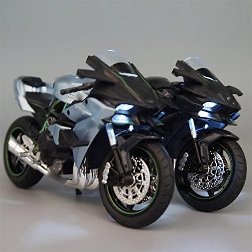 HSSM 1:12 Modelo De Motocicleta Fundido A Presión para Kawasaki para Ninja H2 Réplica De Bicicleta Deportiva con Sonido Y Luz para Adultos Die Cast Motocicleta