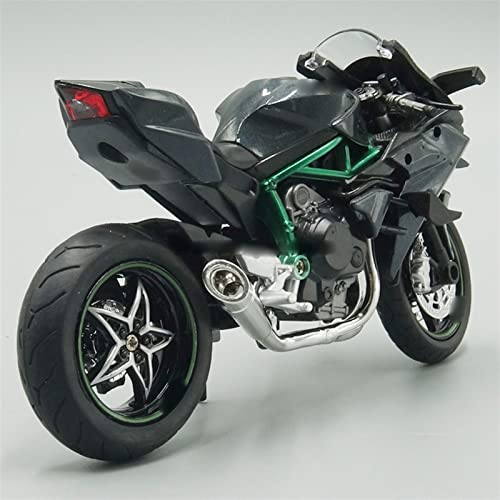 HSSM 1:12 Modelo De Motocicleta Fundido A Presión para Kawasaki para Ninja H2 Réplica De Bicicleta Deportiva con Sonido Y Luz para Adultos Die Cast Motocicleta