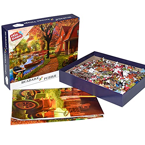 HUADADA Puzzle 1000 Piezas 70x50cm Puzzles Infantiles Puzzle Paisaje de Otoño con Foto Reducir la Presión Puzzles para Adultos