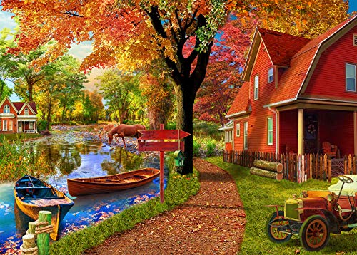 HUADADA Puzzle 1000 Piezas 70x50cm Puzzles Infantiles Puzzle Paisaje de Otoño con Foto Reducir la Presión Puzzles para Adultos