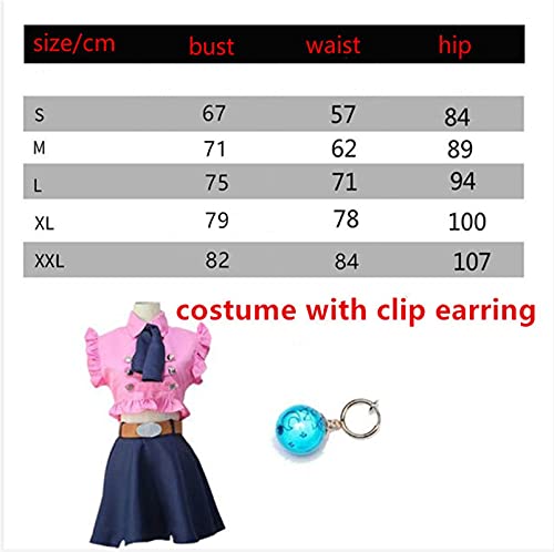 HUANDE Disfraz de Elizabeth Liones Cosplay Pendientes Los Siete Pecados Mortales Halloween Mujeres Trajes de fiesta (Color: Estilo B, Talla M: M)