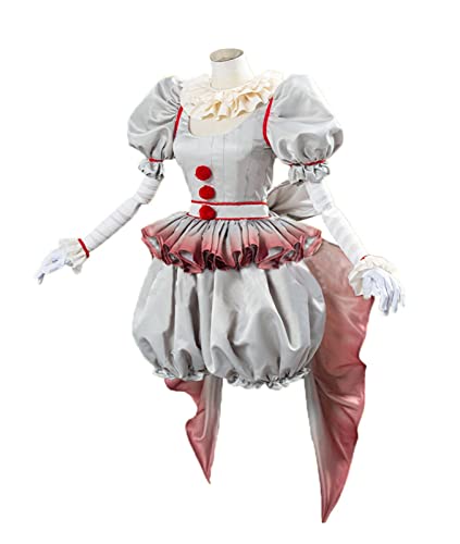 HUANDE Pennywise - Disfraz de cosplay de horror Pennywise The Payaso para mujeres y niñas (color: A, talla M: M)