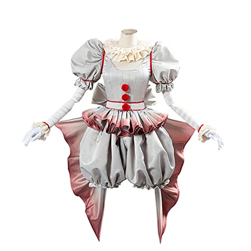 HUANDE Pennywise - Disfraz de cosplay de horror Pennywise The Payaso para mujeres y niñas (color: A, talla M: M)