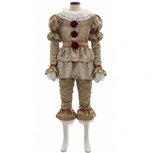 HUANDE Pennywise - Disfraz de payaso para Halloween, disfraz de payaso para mujeres, hombres, niños, pantalones de carnaval (color: dorado, tamaño: L)