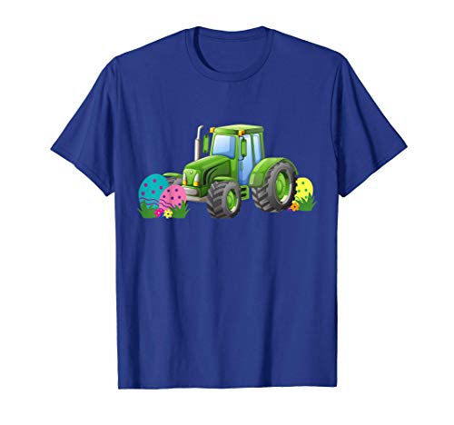 Huevos de Pascua, flores y tractor verde Camiseta