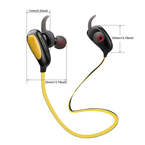 Hulorry Auriculares deportivos con micrófono Bluetooth auriculares inalámbricos deportivos Bluetooth auriculares cancelación de ruido para iOS & Android, iPhone X, Galaxy S9 + etc.