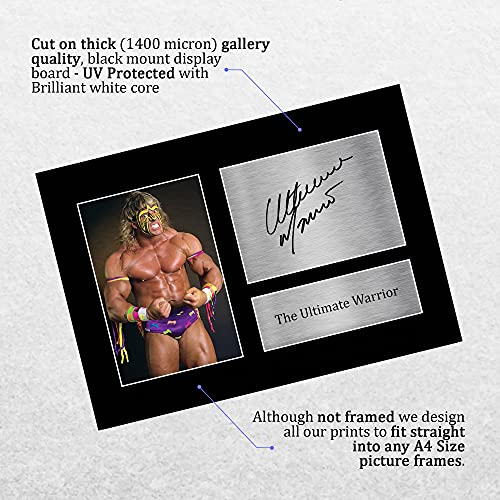 HWC Trading The Ultimate Warrior A4 Sin Marco Regalo De Visualización De Fotos De Impresión De Imagen Impresa Autógrafo Firmado por WWF WWE Fanáticos De La Lucha