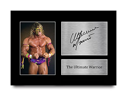 HWC Trading The Ultimate Warrior A4 Sin Marco Regalo De Visualización De Fotos De Impresión De Imagen Impresa Autógrafo Firmado por WWF WWE Fanáticos De La Lucha