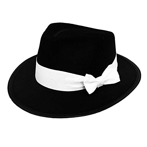 I LOVE FANCY DRESS LTD Conjunto DE GÁNGSTERS para Adultos Kit DE Disfraces Accesorio - Tirantes Blancos + Corbata Blanca + SPIV Tash + Polainas + Sombrero TIROLÉS Negro Fiestas DE Disfraces