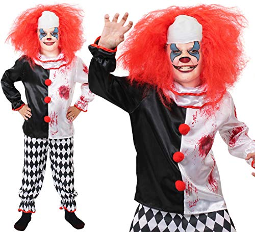 I LOVE FANCY DRESS LTD Disfraz de Payaso para niños Disfraz Disfraz - Disfraz de Payaso Disfraz de Halloween con Peluca y Pintura Facial (Extra Large)