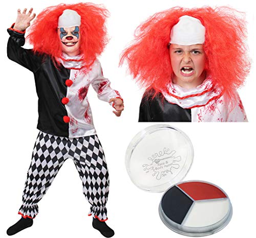 I LOVE FANCY DRESS LTD Disfraz de Payaso para niños Disfraz Disfraz - Disfraz de Payaso Disfraz de Halloween con Peluca y Pintura Facial (Extra Large)