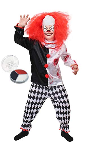 I LOVE FANCY DRESS LTD Disfraz de Payaso para niños Disfraz Disfraz - Disfraz de Payaso Disfraz de Halloween con Peluca y Pintura Facial (Extra Large)