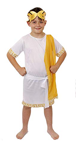 I LOVE FANCY DRESS LTD DISFRAZ DE ROMANO PARA NIÑOS CON FAJA Y CORONA DORADA - DIOS ROMANO/GREGO(S)