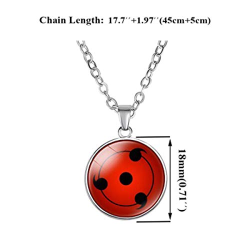 I3C Anime Colgante con Diseño de Sharingan,Accesorio Cosplay Collar de Aleación Unisex para Hombres, Mujeres y Fan de (4 Piezas)