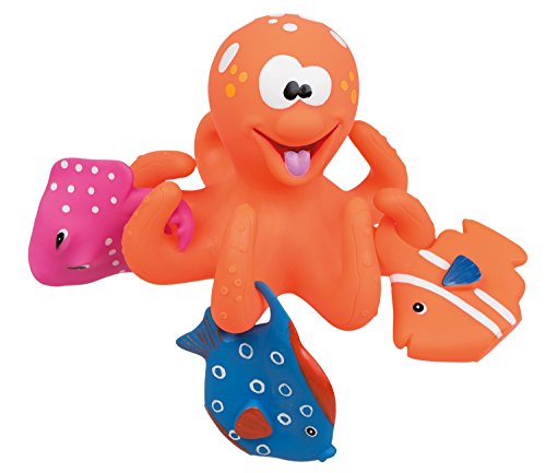 Idena 40460 Animales Juego de baño pulpo con figuras de pesca