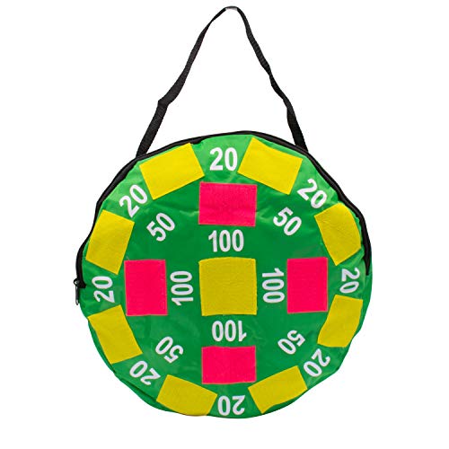 Idena-Juego de Dardos con Diana Hinchable de Tela y 3 Bolas de Velcro, diámetro Aprox. 40 cm, Ideal para Interiores, Exteriores, Vacaciones y Viajes, Color carbón Berlin 40127