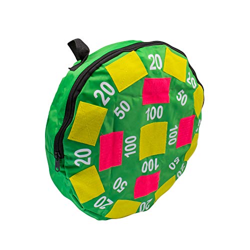 Idena-Juego de Dardos con Diana Hinchable de Tela y 3 Bolas de Velcro, diámetro Aprox. 40 cm, Ideal para Interiores, Exteriores, Vacaciones y Viajes, Color carbón Berlin 40127