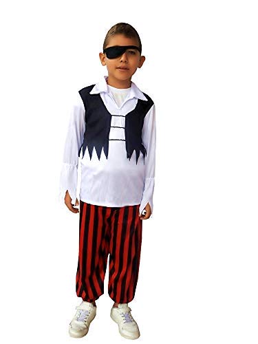 Inception Pro Infinite Disfraz - Pirata corsario - Niño - Disfraz - Carnaval - Halloween - Cosplay - Talla L - 7 - 8 años - Idea de regalo original