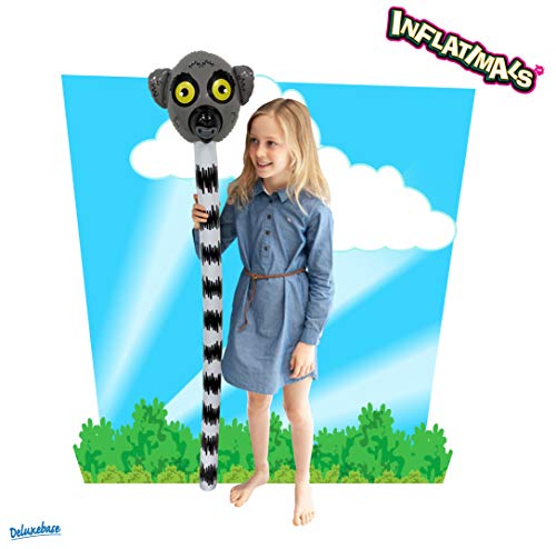 Inflatimals Animales inflables - Lémur de Deluxebase. Juguete Inflable Gigante con diseño de Animal. Excelente Regalo para niños o como artículo Decorativo en Fiestas Infantiles