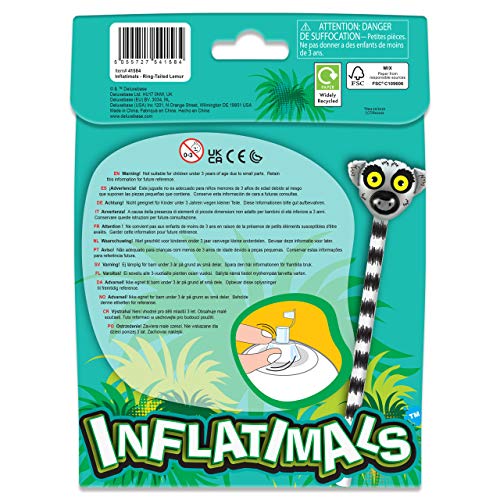 Inflatimals Animales inflables - Lémur de Deluxebase. Juguete Inflable Gigante con diseño de Animal. Excelente Regalo para niños o como artículo Decorativo en Fiestas Infantiles