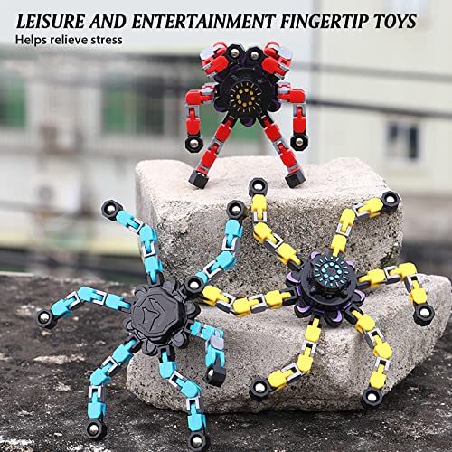 InLoveArts Juguetes Fidget Spinners de mano, juguetes torcidos y deformados, juguete complicado, transformable, juguete sensorial divertido para niños y adultos (un azul)