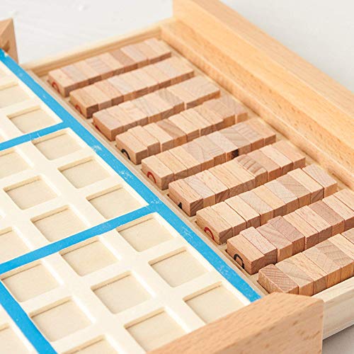 INSTO Juego de Mesa de Madera Sudoku con Cajón, Conjunto de Juegos de Mesa de Rompecabezas de Sudoku, Juguetes de Bloque para Niños O Adultos,Rosa