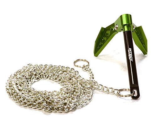 Integy RC Model Hop-ups C26411GREEN Billet Machined Realistic Scale Model Portable Winch Anchor w/ Chain 1/10 Size