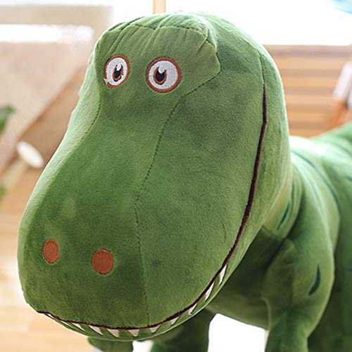 ISAKEN Linda muñeca de Peluche de Dinosaurio Relleno, Juguetes de Peluche Simulación de Tyrannosaurus, Regalos de Cumpleaños para Niños y Adulto, Verde 40cm