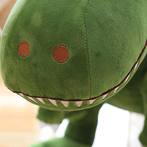 ISAKEN Linda muñeca de Peluche de Dinosaurio Relleno, Juguetes de Peluche Simulación de Tyrannosaurus, Regalos de Cumpleaños para Niños y Adulto, Verde 40cm