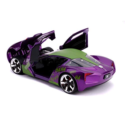 Jada - Joker, Coche Corvette Stingray escala 1:24 con figura Joker, apertura de puertas, licencia DC Comics 100% oficial (Jada 253255020)