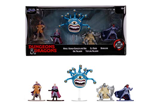 Jada Toys Dungeons & Dragons Nanofigs Figuras Nano coleccionables de Die-Cast, Minsc Human Ranger, Elf Bard, Orc, Tiefling Paladin, Beolder, 5 Piezas por Juego, 4 cm, a Partir de 12 años (253253000)