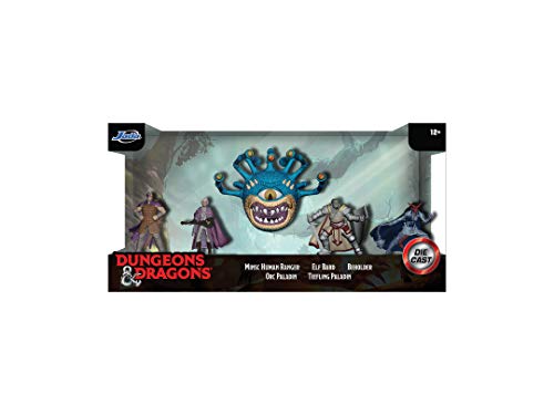 Jada Toys Dungeons & Dragons Nanofigs Figuras Nano coleccionables de Die-Cast, Minsc Human Ranger, Elf Bard, Orc, Tiefling Paladin, Beolder, 5 Piezas por Juego, 4 cm, a Partir de 12 años (253253000)