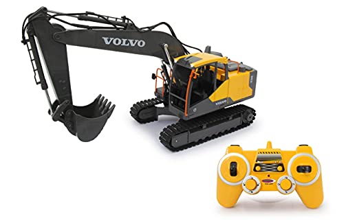 JAMARA 405055 – Excavadora Volvo EC160E 2,4 GHz, Funciones realistas, Cada articulación se Puede controlar Individualmente, Sonidos realistas, Giro de 660°, Modo de Espera automático