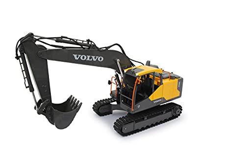 JAMARA 405055 – Excavadora Volvo EC160E 2,4 GHz, Funciones realistas, Cada articulación se Puede controlar Individualmente, Sonidos realistas, Giro de 660°, Modo de Espera automático