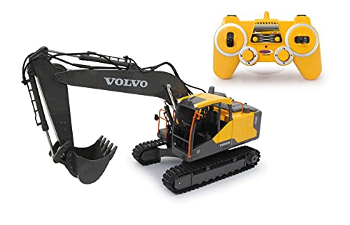 JAMARA 405055 – Excavadora Volvo EC160E 2,4 GHz, Funciones realistas, Cada articulación se Puede controlar Individualmente, Sonidos realistas, Giro de 660°, Modo de Espera automático