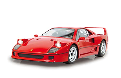 Jamara 405166 - Ferrari F40 1:14 rojo 27Mhz - Licencia oficial, Interiores muy detallados, Activación faros con mando