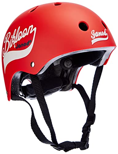 Janod - J03270 - Casco de color rojo, talla S, ajustable de 47 a 54 cm, con 11 orificios de ventilación, y bicicleta de equilibrio Bikloon para niños a partir de 3 años