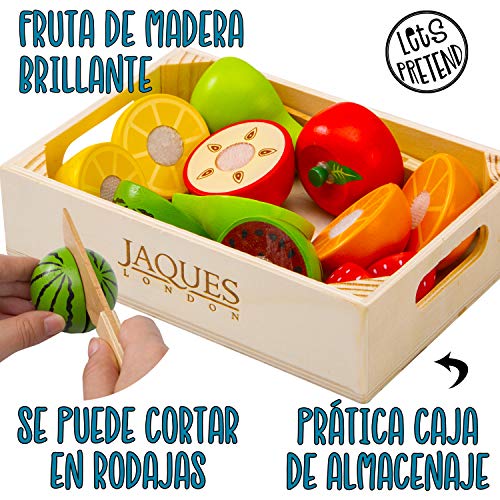 Jaques de Londres Alimentos de Juguete juegan a la Comida de Madera Alimentos de Juguete - Accesorios Cocina Juguetes - Juguetes de Madera Juguetes niños 2 3 4 5 años Juguetes Montessori