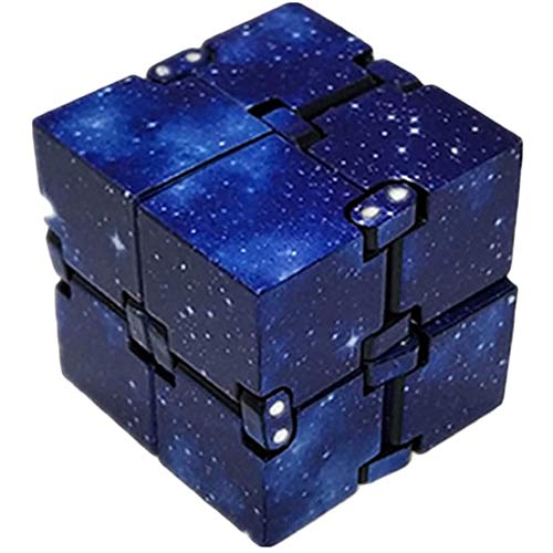 JAWSEU Galaxy Mini Abs Infinity Cube,Infinity Cube Fidget Toy,para Aliviar el Estrés Fidget Cube Juguete para Adultos,Niños,Alivio del Estrés,Juguetes para Matar el Tiempo,Cubo Infinit