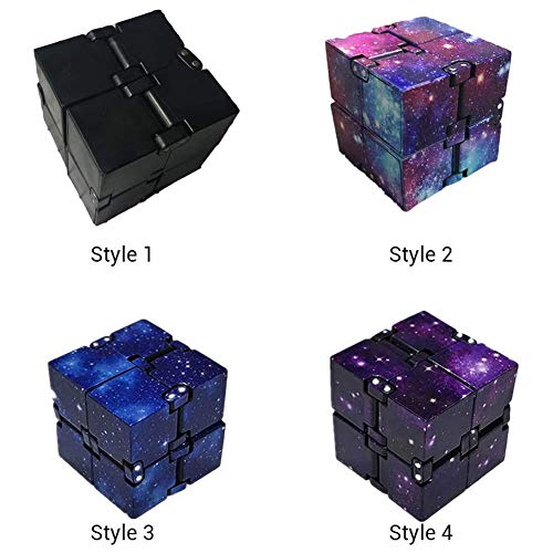 JAWSEU Galaxy Mini Abs Infinity Cube,Infinity Cube Fidget Toy,para Aliviar el Estrés Fidget Cube Juguete para Adultos,Niños,Alivio del Estrés,Juguetes para Matar el Tiempo,Cubo Infinit