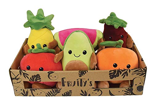 Jemini- FRUITY'S 024144-Caja de 6 Frutas y Verduras de Peluche (+/-17 cm) Suave y mullida para niños, Multicolor (CIJEP 024144)