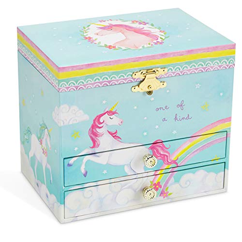 Jewelkeeper - Caja Musical Unicornio y Juego de Joyas de niñitas - 3 Regalos de Unicornio para niñas