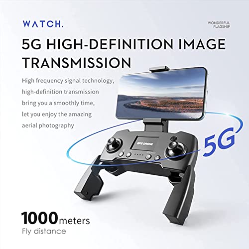 JHGF Drone con Cámara 6K para Adultos GPS 5G WiFi FPV Drones Motor Sin Escobillas Profesional RC Quadcopter Vuelo 1Km, 28Mins Tiempo De Vuelo, Sígueme, Regreso Automático A Casa, Batería * 1 (Ba