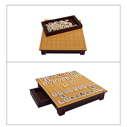 JHSHENGSHI Madera Japón Shogi 27 * 25 * 5cm 40 Unids/Set Damas Internacionales Plegable SHO-gi Ajedrez Mesa de Juego Juguete Regalo Niños Casual Puzzle Party (Entretenimiento Intelectual)