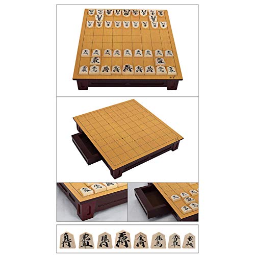 JHSHENGSHI Madera Japón Shogi 27 * 25 * 5cm 40 Unids/Set Damas Internacionales Plegable SHO-gi Juego de Ajedrez Mesa Juguete Regalo Niños Casual Puzzle Party