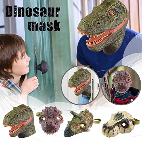 JIJK Máscara de dinosaurio – Dinosaurio del Raptor del Mundo Jurásico – Dino Cosplay Disfraces Festivales Decoraciones Suministros de Fiesta – Accesorios de Halloween Carnaval