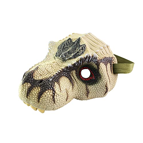 JIJK Máscara de dinosaurio – Dinosaurio del Raptor del Mundo Jurásico – Dino Cosplay Disfraces Festivales Decoraciones Suministros de Fiesta – Accesorios de Halloween Carnaval