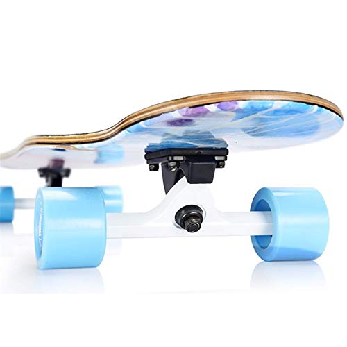 JJDSN Patineta de 7 Capas, Cubierta de Madera de Arce, Longboard Completo, monopatín Cruiser, 43 Pulgadas, patinetas largas para niños, Adultos, Principiantes, niños, niñas, Adolescentes