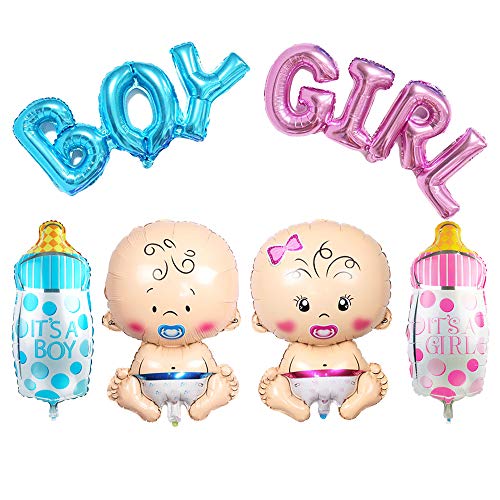 JKJF Boy Girl Party Decoración Baby Shower Decoración Baby Shower Globos Baby Ballon Baby Ballon Chupete Baby Ballon para Gender Reveal Party Baby Nochebuena Party - Gran 6 unidades